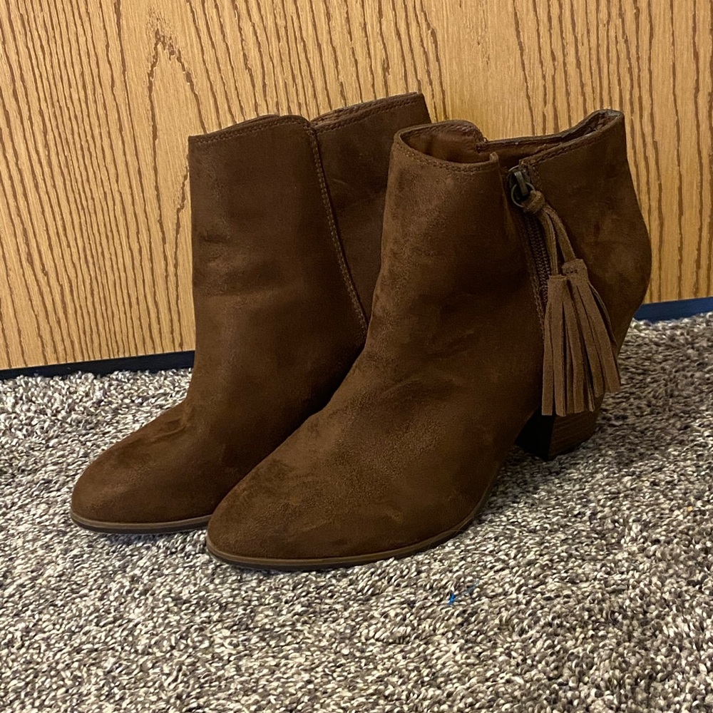 Merona Brown Suede Ankle Boots - Size 9